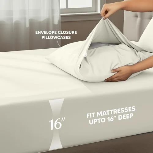 Miniatura 260 de Utopia Bedding Juego de sábanas Queen – Sábanas de 4 piezas para cama tamaño Queen, microfibra suave y transpirable, incluye 1 sábana bajera, 1 Gris