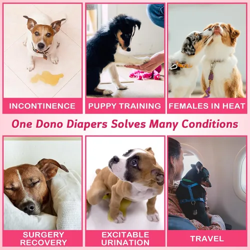 Miniatura 6 de DONO - Pañales desechables para perritas, lindos pañales para perritas súper absorbentes, suaves, con calentamiento y para orina, 18 piezas, pañales