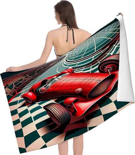 Miniatura 15 de Toalla de playa y piscina, toalla de playa grande suave y absorbente para natación, deportes, playa, gimnasio, 32 x 52 pulgadas