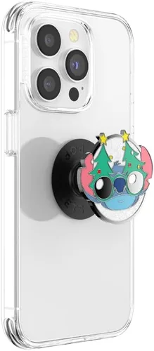 Miniatura 2 de PopSockets - Agarre para teléfono con soporte expandible, agarre adhesivo, Lilo & Stitch - Enamel Holiday Stitch