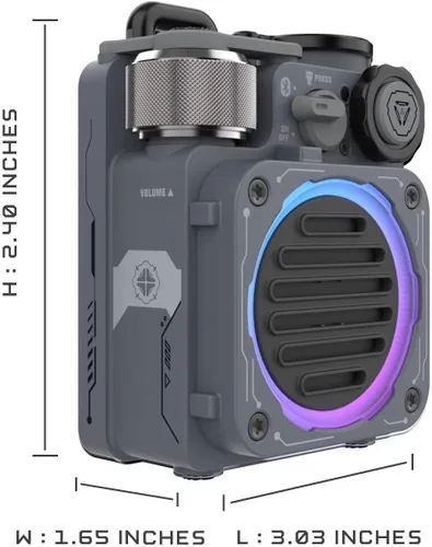 Miniatura 6 de Muzen Cyber Cube - Altavoz Bluetooth, Bluetooth 5.0, altavoz portátil con Fidget Spinner, sonido nítido con luz LED RGB, altavoz inalámbrico