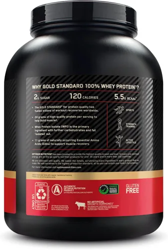 Miniatura 11 de Optimum Nutrition Estándar dorado 100% Proteína de Suero de Leche en Polvo, Pie de lima, 1.8 Libra