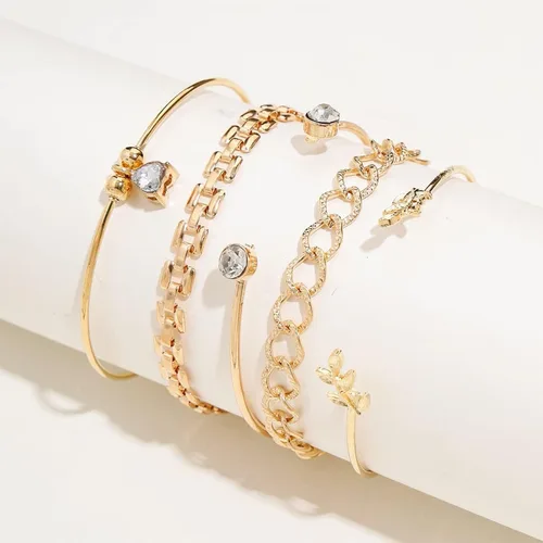 Miniatura 37 de Long tiantian Pulsera de oro gruesa para mujer, pulseras de oro delicadas, pulseras para mujer, pulseras apilables de eslabones de cadena
