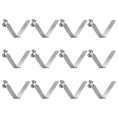 Miniatura 11 de HARFINGTON 12 unids botón único kayak paleta broche resorte clip 0.630x0.220 in 65Mn resorte acero en forma de V hueco elevación telescópica tubo