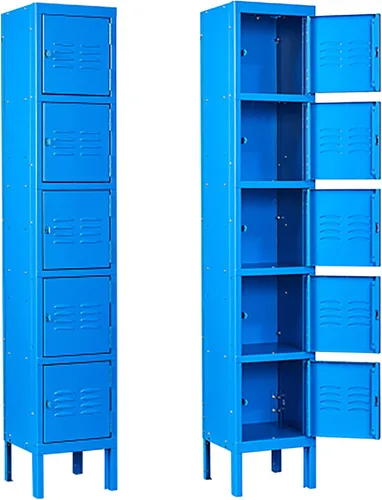 SISESOL Armario de almacenamiento de armario de metal de 66 pulgadas para empleados, gabinete de oficina con cerradura de una sola puerta para