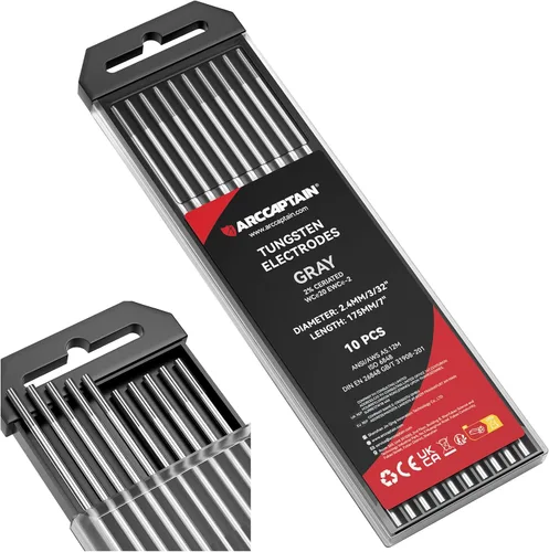 Miniatura 24 de ARCCAPTAIN Electrodo de soldadura TIG de tungsteno, paquete de 10 unidades de 1/16 x 7 pulgadas (dorado, 1.5% lantanado, WL15/EWLa-1.5)
