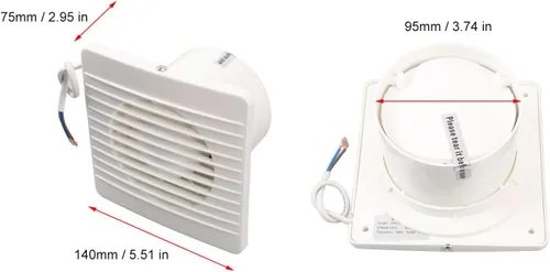 Miniatura 7 de EVGATSAUTO Ventilador de escape de 4 pulgadas para cocina y baño, ventilador de ventilación de alta velocidad a través de la pared con carcasa ABS