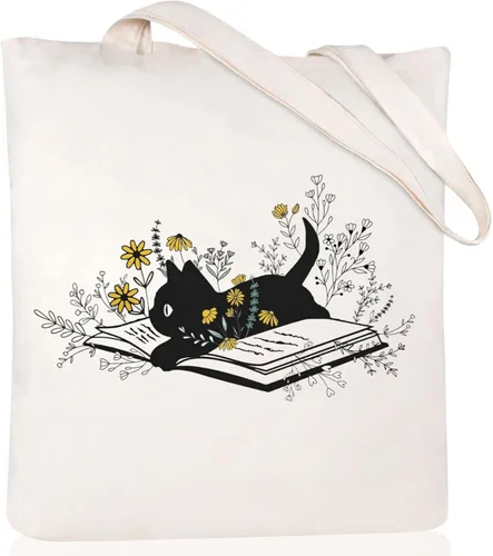 Miniatura 19 de Andeiltech Bolsa de lona para mujer, bolsa de viaje estética, bolsa de hombro reutilizable, regalo de cumpleaños para mamá Flor Mamá