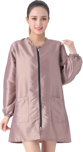 Miniatura 10 de Chaqueta Profesional de Smock de Salón, Chaqueta Impermeable para Estilista, Capa de Barbero, Chaqueta para Peluquería y Aseo de Mascotas