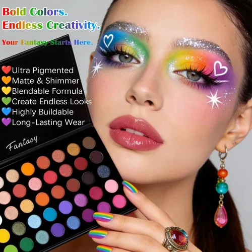 Miniatura 4 de UCANBE Paleta de maquillaje de ojos altamente pigmentada, paleta de sombra de ojos metálica mate brillante de larga duración, mezclable