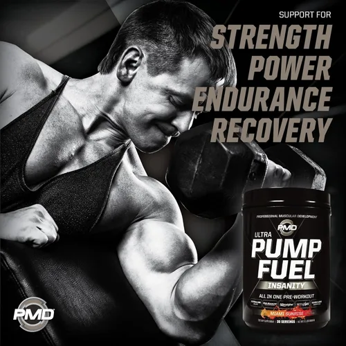Miniatura 3 de PMD Sports Pump Fuel Ultra Insanity - Polvo de preentrenamiento premium y bomba muscular, mayor enfoque, resistencia y recuperación, creatina Miami