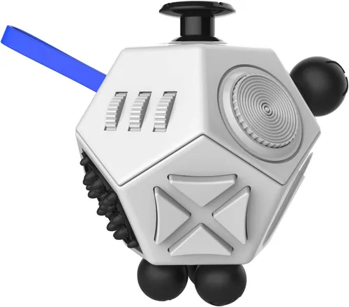 Miniatura 11 de Juguetes de Cubo de 12 Lados, Cubo de Juguetes Fidget Alivia el Estrés y la Ansiedad para Niños y Adultos con TDA, TOC, TDAH, Autismo (Negro / B2)