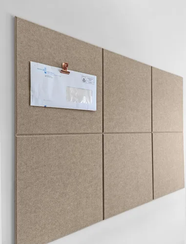 Miniatura 37 de Tabla de corcho alternativa de 24 x 36 pulgadas, paquete de 6 azulejos de pared de fieltro con pestañas adhesivas extraíbles seguras, tableros