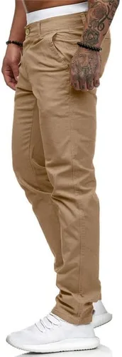Miniatura 4 de Hungson - Pantalones de mezclilla para hombres, ajustados, elásticos, de ajuste delgado, casuales, con teñido, pantalones de mezclilla de moda rectos