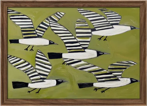 Miniatura 285 de MUDECOR Lienzo enmarcado prémium para pared, pinos nevados en bosque de invierno, ilustraciones modernas, arte contemporáneo, escénico, divertido