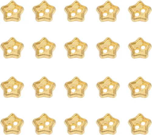 100 mini botones de estrella para manualidades, manualidades, muñecos de felpa rellenos, proyectos de álbumes de recortes, dorado, 100 unidades