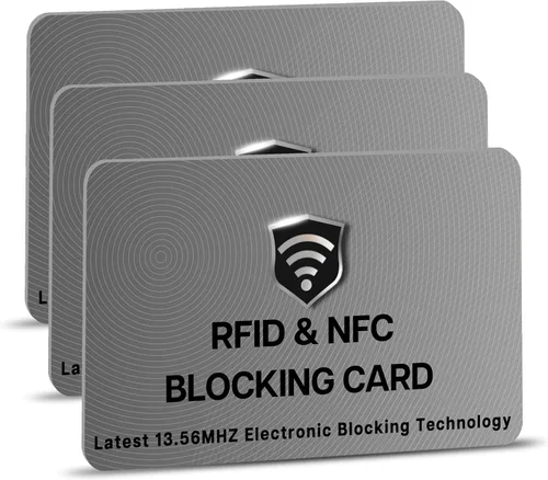 Miniatura 18 de SaiTech IT Paquete de 5 Tarjetas de Bloqueo RFID, Una Tarjeta Protege Toda la Billetera y Cartera, Protector de Tarjetas de Débito y Crédito