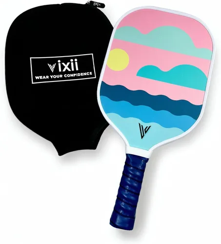 Miniatura 13 de Paletas de pickleball de fibra de carbono con cojín cómodo agarre de paleta de polipropileno con núcleo de panal de abeja de agarre ligero Rosa