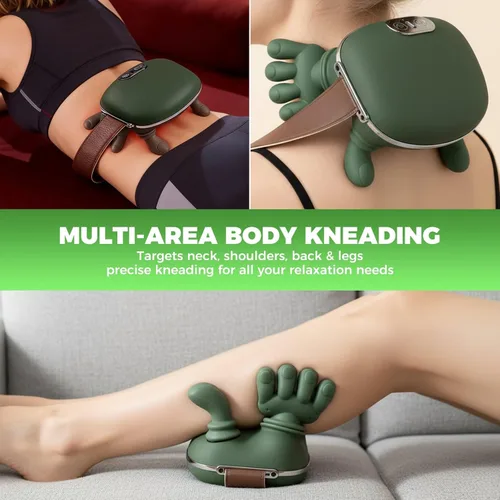 Miniatura 5 de Masajeador de hombros y cuello con calor, masaje biónico 4D de cuello calentado con dedos simula un verdadero masaje de palma para aliviar el dolor