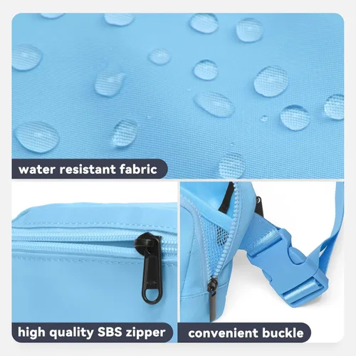 Miniatura 6 de BALEAF Riñonera cruzada para mujer, correa ajustable, resistente al agua, viajes, senderismo, entrenamiento, Azul, Moda