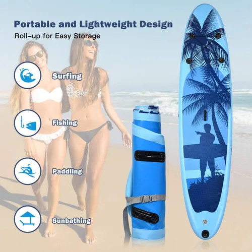 Miniatura 2 de Goplus Tabla de remo inflable de 9.8/10/11 pies, SUP de 6.5 pulgadas de grosor con accesorios de primera calidad y bolsa de transporte, postura