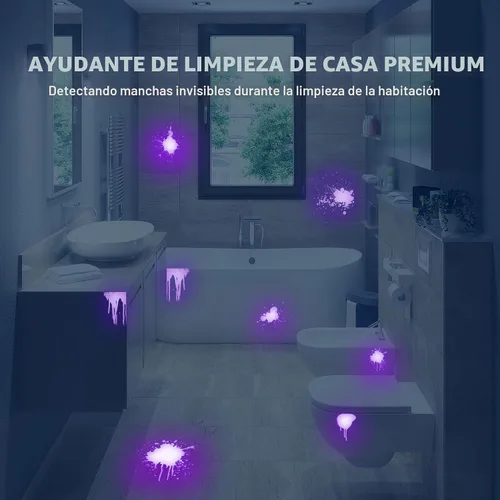 Miniatura 5 de TrixHub Linterna de luz negra de 365 nm, linterna UV recargable con pantalla LCD, potentes luces ultravioleta para detección de orina de mascotas