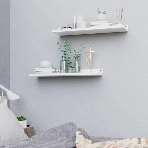 Miniatura 2 de Paquete de 4 estantes flotantes de metal, estante grande de pared de 17 x 6 pulgadas para almacenamiento, estantería blanca para niños, estantes