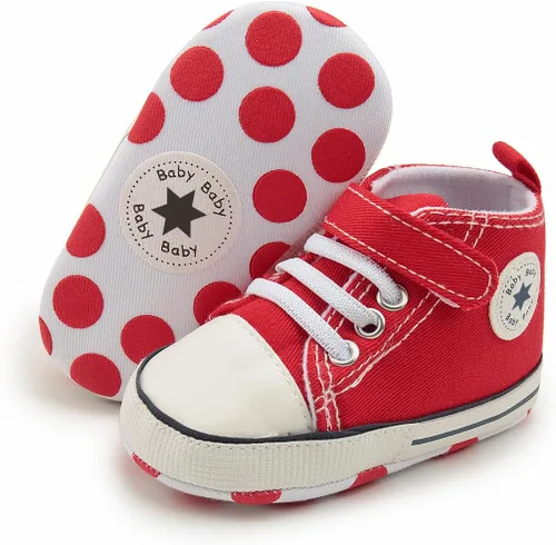 Miniatura 62 de KIDSUN zapatos deportivos altos hasta el tobillo para bebés, niños y niñas con suela antideslizante, suaves, para recién nacidos, zapatos