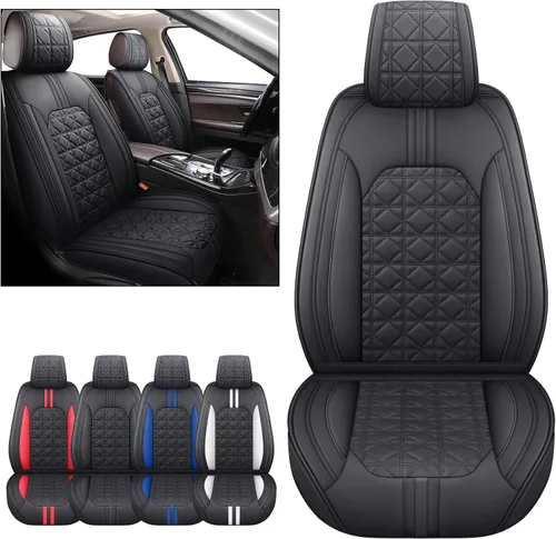Miniatura 2 de YIERTAI Fundas de asientos de automóvil impermeables de piel sintética compatibles con Nissan Altima Hyundai Accent Mitsubishi Outlander Subaru