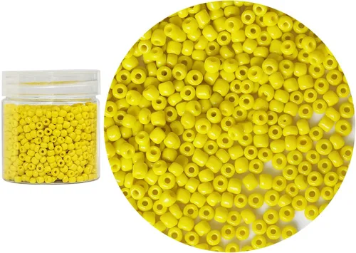 Miniatura 10 de Bala&Fillic Cuentas de semillas de vidrio sueltas de color amarillo claro opaco de 0.157 in, alrededor de 1400 piezas/3.88 oz en caja 6/0, cuentas