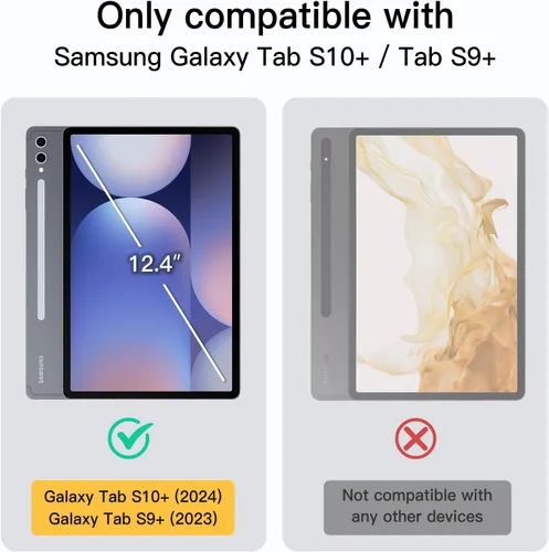 Miniatura 2 de JETech Funda para Samsung Galaxy Tab S10 Plus/Tab S9 Plus de 12.4 pulgadas con soporte para S Pen y funda protectora para tableta, diseño de folio