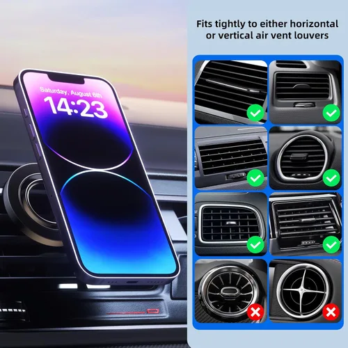 Miniatura 6 de Soporte de teléfono para automóvil, diseño de salida de aire, adecuado para todos los modelos de vehículos, soporte de teléfono con ventosa