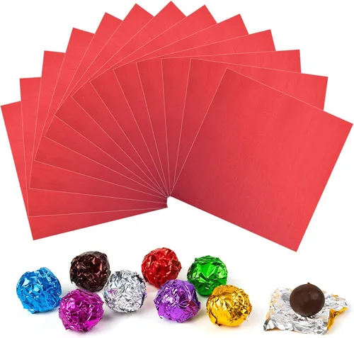 Miniatura 7 de Envolturas de caramelo de papel de aluminio – Papel de regalo de chocolate, 300 piezas, envoltorio de barra de chocolate casera, embalaje