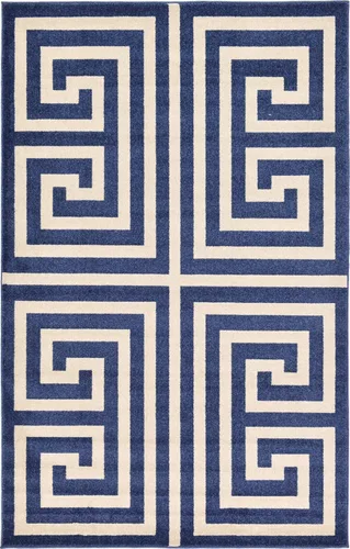 Miniatura 20 de Unique Loom Athens Collection - Alfombra clásica geométrica moderna con diseño de bordes, 3 pies 3 pulgadas x 5 pies 3 pulgadas, negro/beige