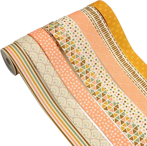 Miniatura 2 de David accessories Cinta de cinta de rayas de puntos de 1 pulgada de ancho x 40 yardas en total, 8 rollos de 5 yardas para bricolaje hecha a mano