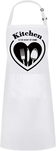 Miniatura 7 de Hyzrz Divertidos delantales ajustables para panadero con bolsillo para cocinero, parrilla, barbacoa, delantal de chef, regalos para el día del Negro