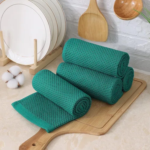 Miniatura 316 de Kitinjoy - Paños de cocina de 100 % algodón, tela de tejido gofrado, paño de limpieza ultrasuave, absorbente y de secado rápido. Beige