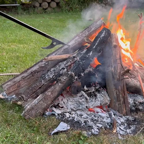 Miniatura 5 de Pinzas de leña de 28 pulgadas para troncos gruesos, para exteriores, interiores, fogatas, hogueras, chimeneas, resistentes, forjadas a prueba