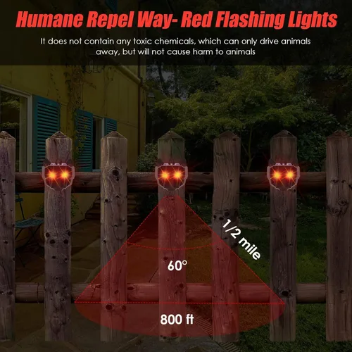 Miniatura 4 de Repelente solar nocturno de animales para exteriores, paquete de 4 unidades, dispositivos repelentes de ciervos, activación automática de ojos