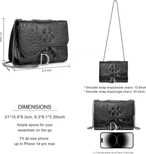 Miniatura 3 de UTOTEBAG Bolsos cruzados para mujer, bolso pequeño de piel sintética, bolso de hombro de moda, bolso de noche con correa de cadena