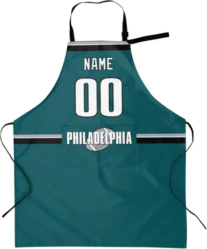 Miniatura 22 de Delantal con bolsillos, nombre personalizado y número, regalos personalizados para hombres y mujeres fanáticos del fútbol