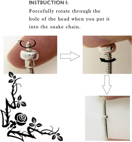 Miniatura 5 de GW 2 abalorios espaciadores de plata de ley encantos de seguridad para pulseras DIY