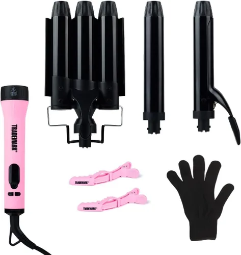 Miniatura 8 de Trademark Beauty Kit de peinado de plancha intercambiable, rizador 3 en 1, rizador de pelo y varita rizadora, herramienta de peinado del cabello