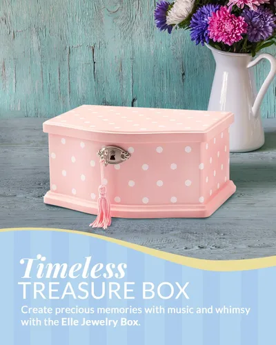 Miniatura 2 de Elle Joyero - Organizador de joyas de bailarina y caja de música con cuerda de lago cisne para niñas y adolescentes, accesorios y recuerdos