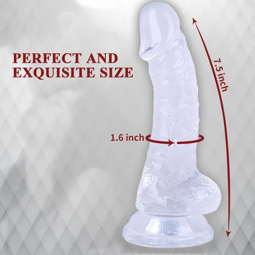 Miniatura 2 de Consoladro de 7.5 pulgadas realista y suave para estimulación del punto G y juegos sexuales anales, consoladores clásicos de 1.6 pulgadas