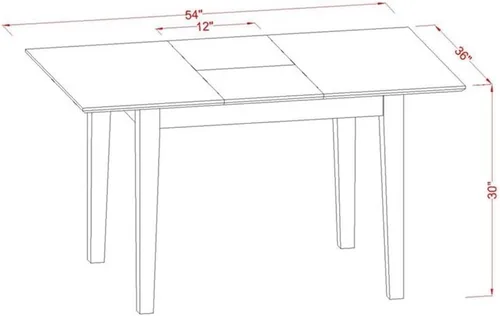 Miniatura 5 de East West Furniture MLIP3-MAH-C Juego de mesa de comedor de 3 piezas contiene una mesa de comedor rectangular con hojas de mariposa y 2 sillas
