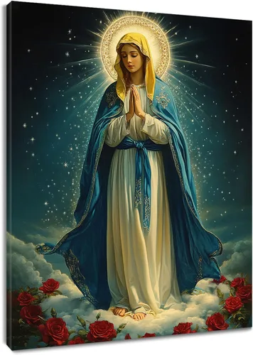 Miniatura 11 de LB Lienzo decorativo para pared, diseño de ángel y paraíso de Cristo Jesús en el cielo, impresiones en lienzo cristianas para sala de estar