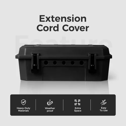 Miniatura 4 de WELKIN Caja Eléctrica Resistente para Exteriores (15.3 * 8.9 * 5.4 pulgadas), Cubierta de Cable de Extensión Impermeable Resistente a la Intemperie