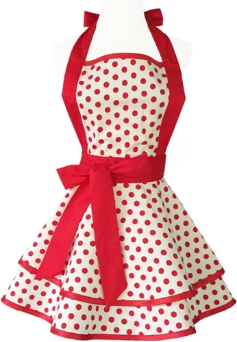 Miniatura 11 de Hyzrz Delantales lindos hechos a mano de algodón estilo retro para mujeres y niñas, delantal de cocina para pasteles y cocina, para regalo de madre