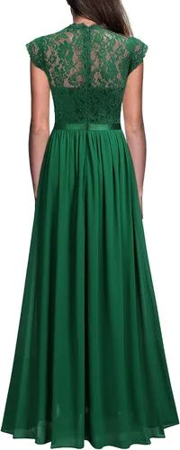 Miniatura 2 de Miusol - Maxi vestido floral con encaje para fiesta de noche y uso formal para mujer